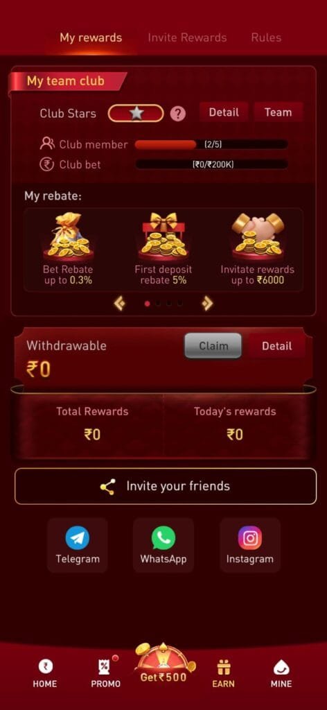 Wininr App Refferal Bonus